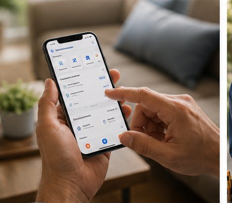Cliente usando o app do Helper24 no celular